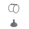 Pacific Grove Collection 2 Ring Vanity Top Guest Towel Ring With Twisted Accents - Matte Gray